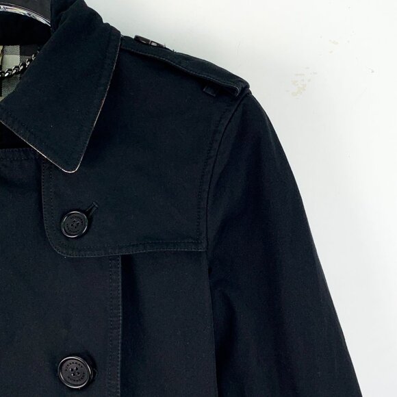 Burberry Black cotton double-breasted trench coat - Picture 3 of 7